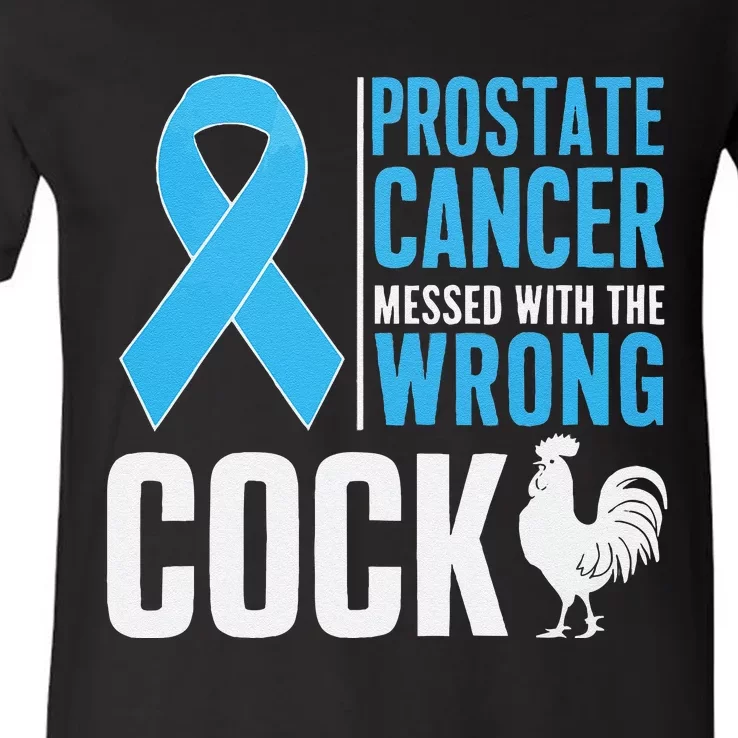 Prostate Cancer Warrior Prostate Cancer Awareness V-Neck T-Shirt