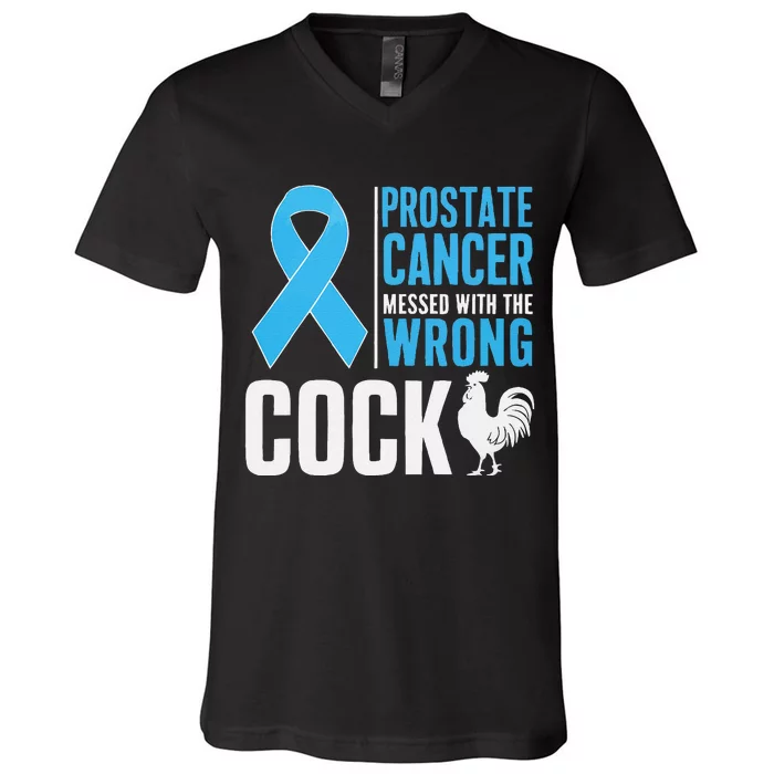 Prostate Cancer Warrior Prostate Cancer Awareness V-Neck T-Shirt