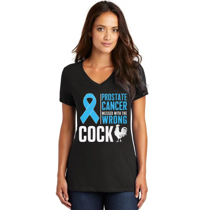 Prostate Cancer Warrior Prostate Cancer Awareness Women's V-Neck T-Shirt