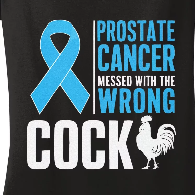 Prostate Cancer Warrior Prostate Cancer Awareness Women's V-Neck T-Shirt