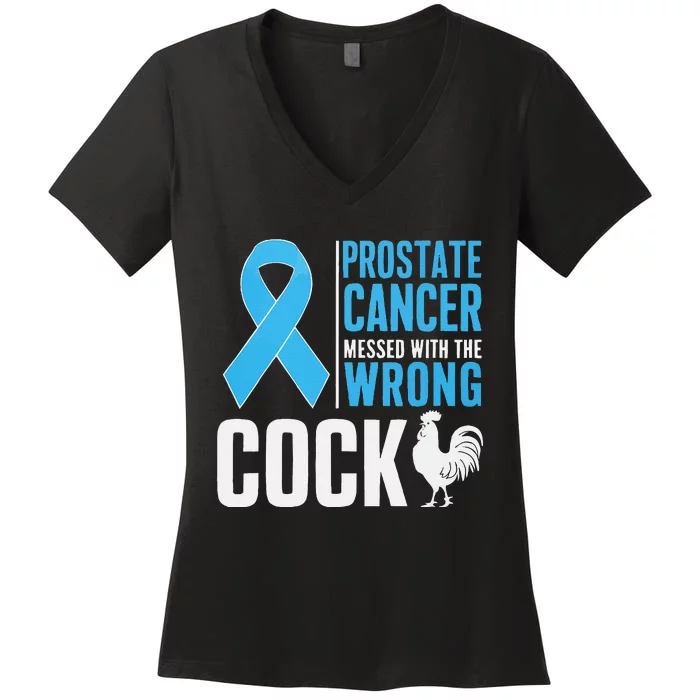 Prostate Cancer Warrior Prostate Cancer Awareness Women's V-Neck T-Shirt