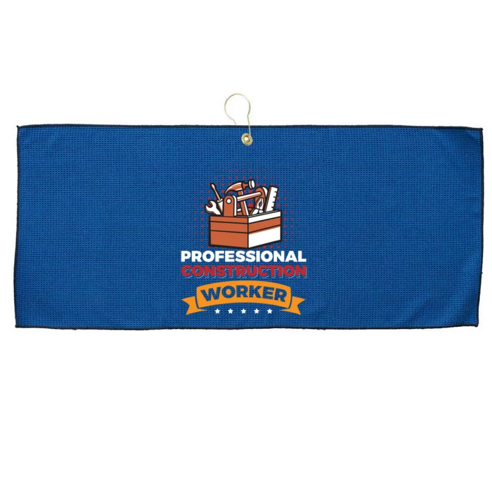 Professional Construction Worker Funny Gift Large Microfiber Waffle Golf Towel