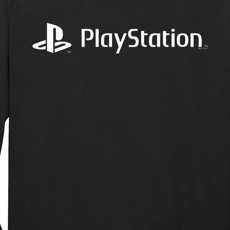 Playstation Classic White Gaming Logo Start Gaming Today Tall Long Sleeve T-Shirt