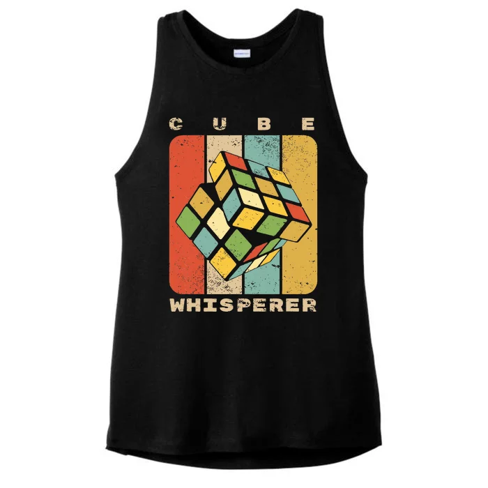 Puzzle Cube Whisperer Vintage Speed Cubing Math Ladies Tri-Blend Wicking Tank