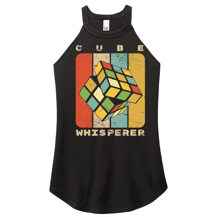 Puzzle Cube Whisperer Vintage Speed Cubing Math Women’s Perfect Tri Rocker Tank