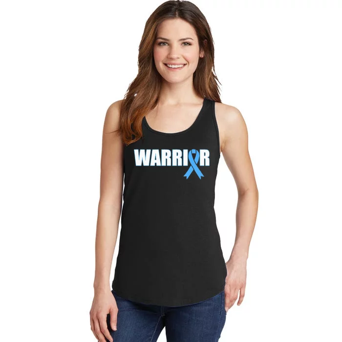 Prostate Cancer Warrior Light Blue Ribbon Ladies Essential Tank