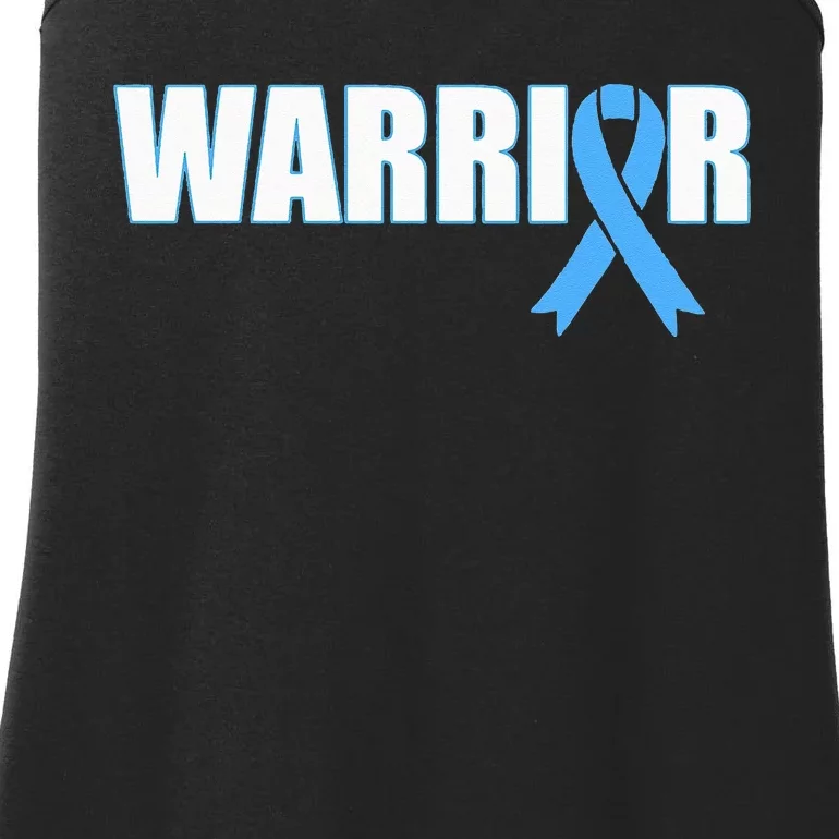 Prostate Cancer Warrior Light Blue Ribbon Ladies Essential Tank