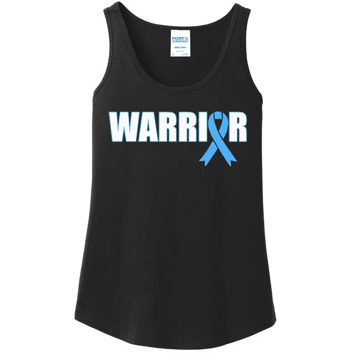 Prostate Cancer Warrior Light Blue Ribbon Ladies Essential Tank