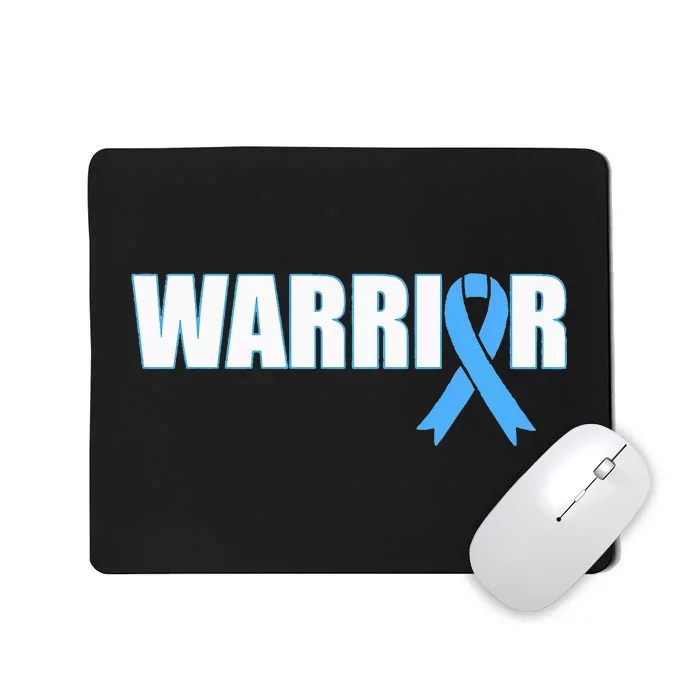 Prostate Cancer Warrior Light Blue Ribbon Mousepad