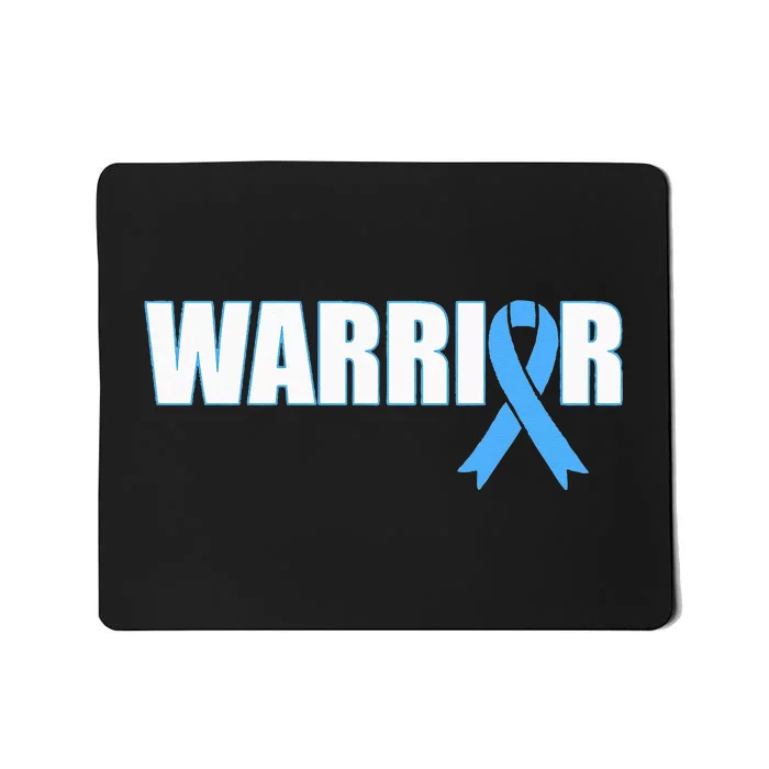 Prostate Cancer Warrior Light Blue Ribbon Mousepad