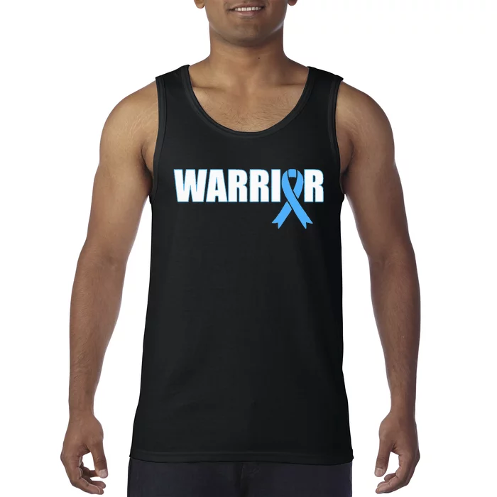 Prostate Cancer Warrior Light Blue Ribbon Tank Top