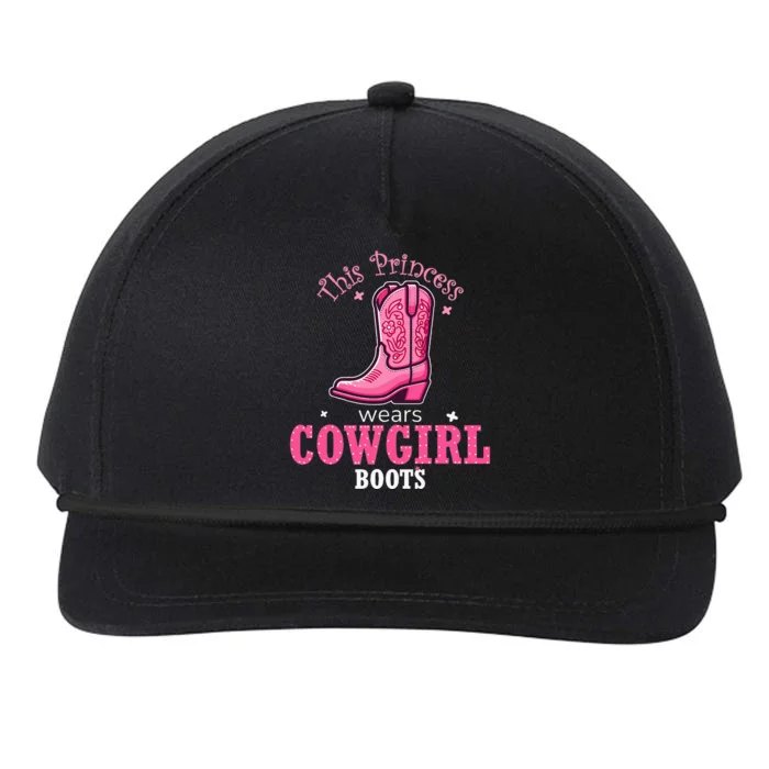 Princess Cowgirl Wears Western Cowboy Boots Farm Snapback Five-Panel Rope Hat