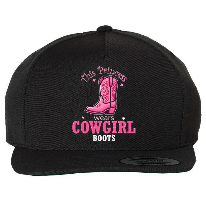 Princess Cowgirl Wears Western Cowboy Boots Farm Wool Snapback Cap