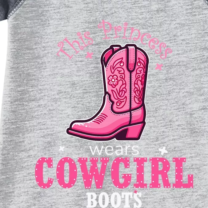 Princess Cowgirl Wears Western Cowboy Boots Farm Infant Baby Jersey Bodysuit