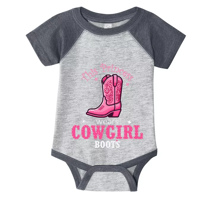 Princess Cowgirl Wears Western Cowboy Boots Farm Infant Baby Jersey Bodysuit