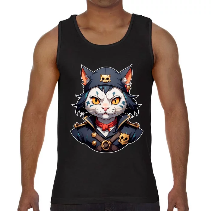 Pirate Cat With Bandana Comfort Colors® Tank Top