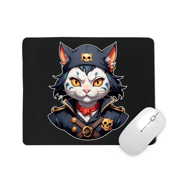 Pirate Cat With Bandana Mousepad