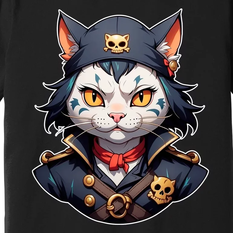 Pirate Cat With Bandana Premium T-Shirt