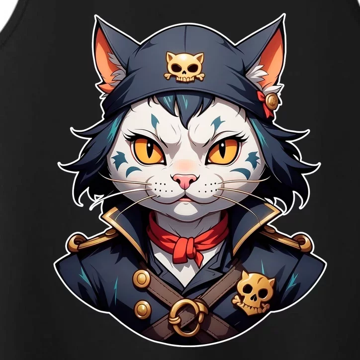 Pirate Cat With Bandana Performance Tank