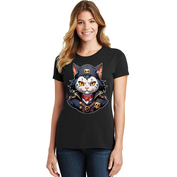 Pirate Cat With Bandana Women's T-Shirt