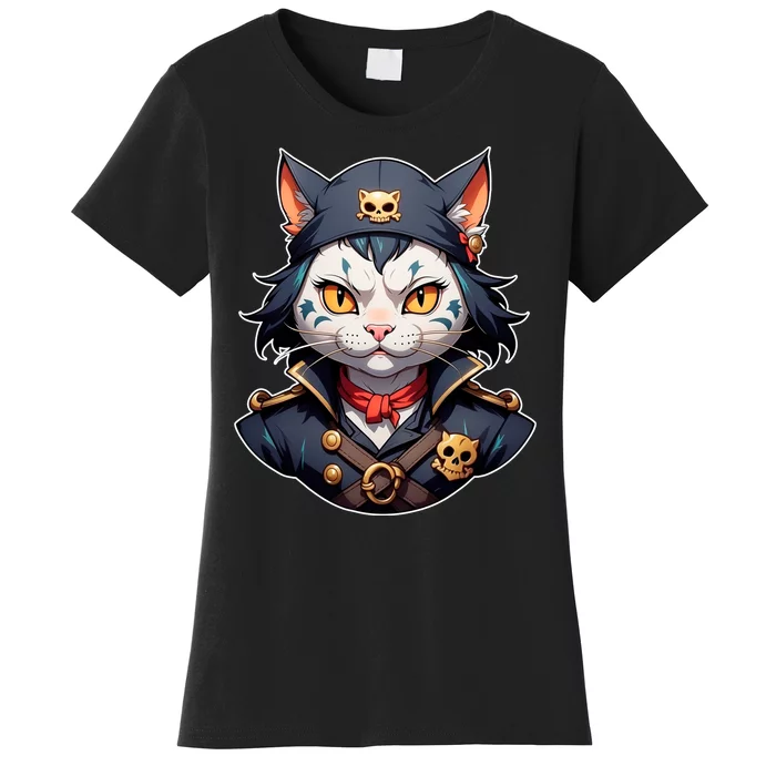 Pirate Cat With Bandana Women's T-Shirt