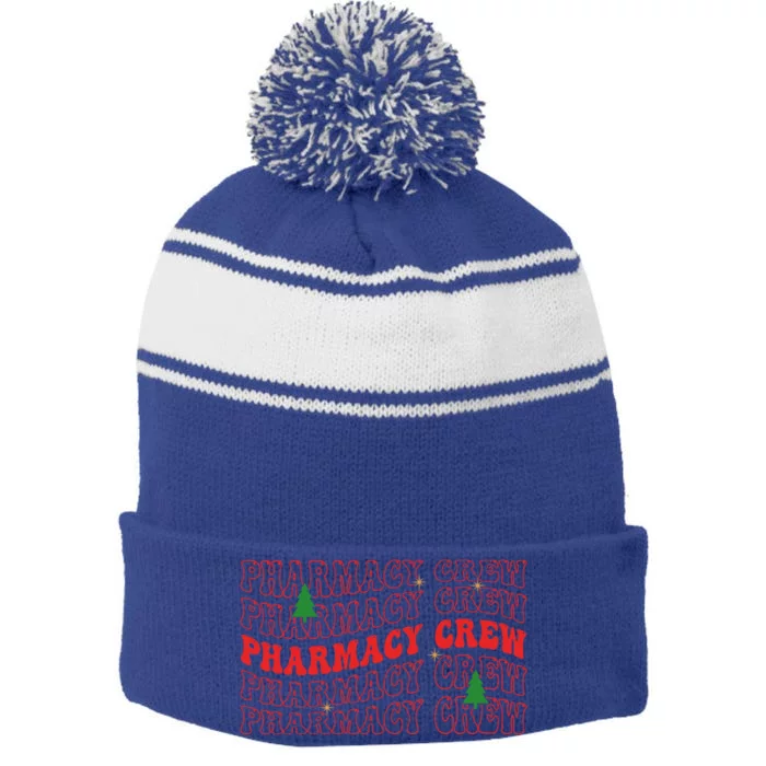 Pharmacy Crew Xmas Pharm Tech Pharmacist Christmas Meaningful Gift Stripe Pom Pom Beanie