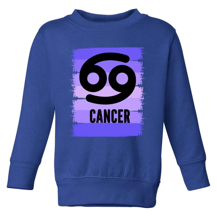 Purple Cute Zodiac Symbol Cancer Star Sign July Birthday Meaningful Gift Toddler Sweatshirt