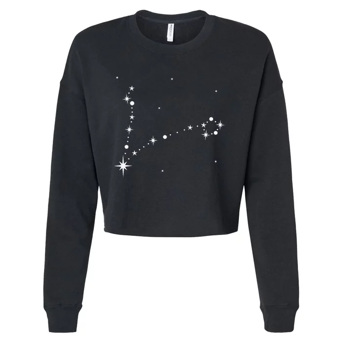 Pisces Constellation Zodiac Cropped Pullover Crew