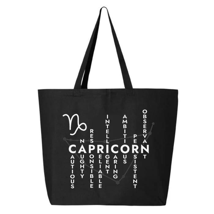 Proud Capricorn Zodiac Characteristics Gifts Astrology Sign 25L Jumbo Tote