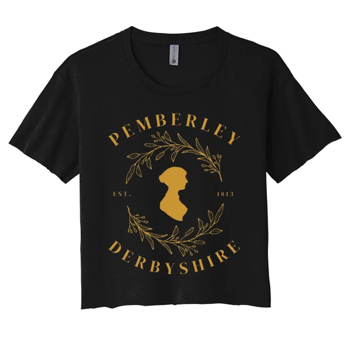 Pemberley Derbyshire 1813 Pride And Prejudice Jane Austen Women's Crop Top Tee