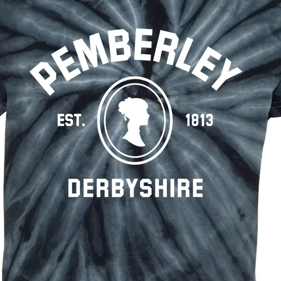 Pemberley Derbyshire 1813 Gift Pride And Prejudice Jane Austen Gift Kids Tie-Dye T-Shirt