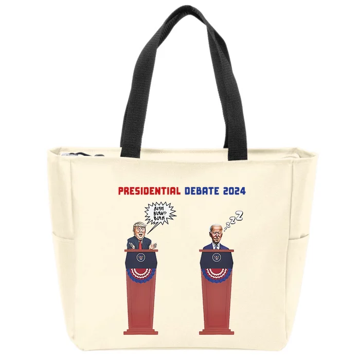 Presidential Debate 2024 Blah Blah Blah Zzz Zip Tote Bag