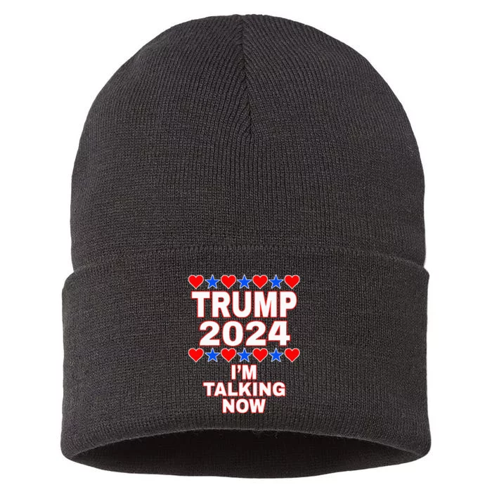 Presidential Debatetrump 2024iM Talking Nowtrump Love Sustainable Knit Beanie