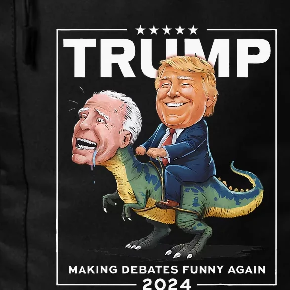 Presidential Debates 2024 Trump Riding Dinosaur F Joe Biden Daily Commute Backpack