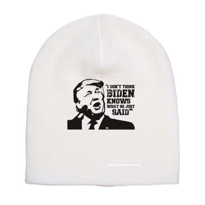 Presidential Debate 2024 Election Funny Election 24 Trump Vs Bid Short Acrylic Beanie