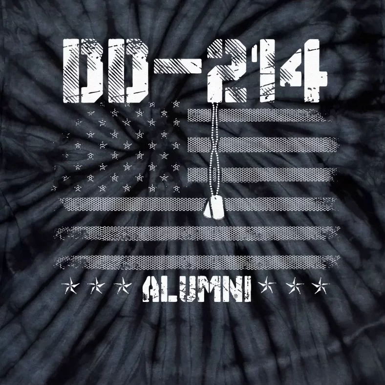 Patriotic DD 214 Alumni Military Veteran Tie-Dye T-Shirt