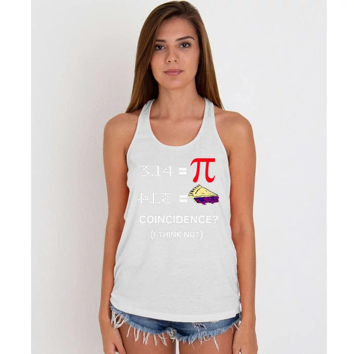 Pi Day 3.15 Pi Symbol Science and Math Teacher Women's Knotted Racerback Tank