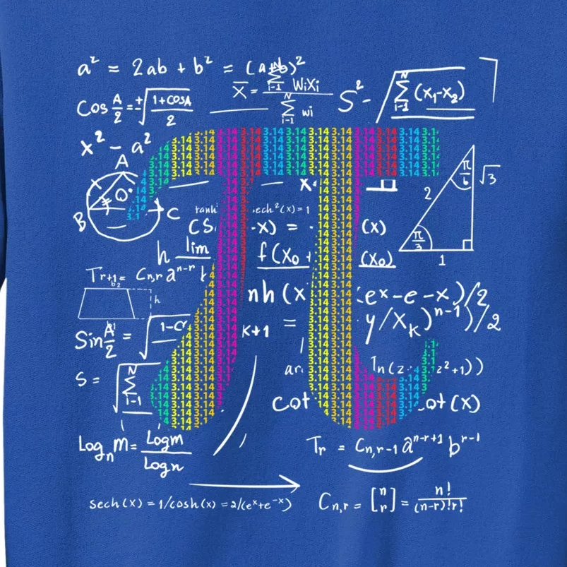 Pi Day 3 14 Pi Symbol With Math Equations Gift For Math Geek Meaningful Gift Tall Sweatshirt