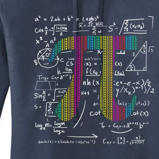 Pi Day 3 14 Pi Symbol With Math Equations Gift For Math Geek Meaningful Gift Women's Pullover Hoodie