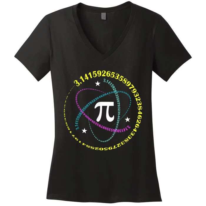 Pi Day 3.14 Pi Day Funny Math Lover Happy Pi Day Women's V-Neck T-Shirt