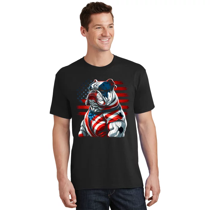 Patriotic Dog 4th Of July Funny Bulldog Lover T-Shirt