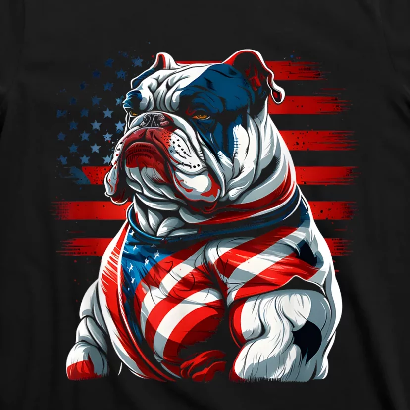 Patriotic Dog 4th Of July Funny Bulldog Lover T-Shirt