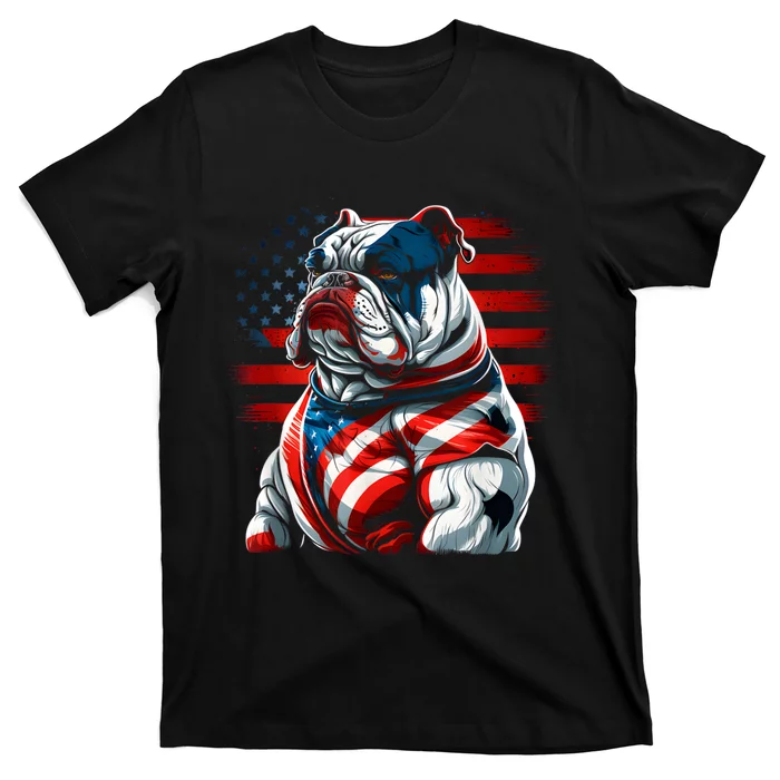 Patriotic Dog 4th Of July Funny Bulldog Lover T-Shirt