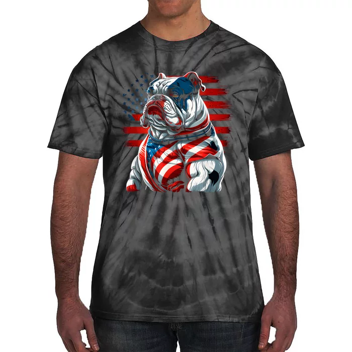 Patriotic Dog 4th Of July Funny Bulldog Lover Tie-Dye T-Shirt