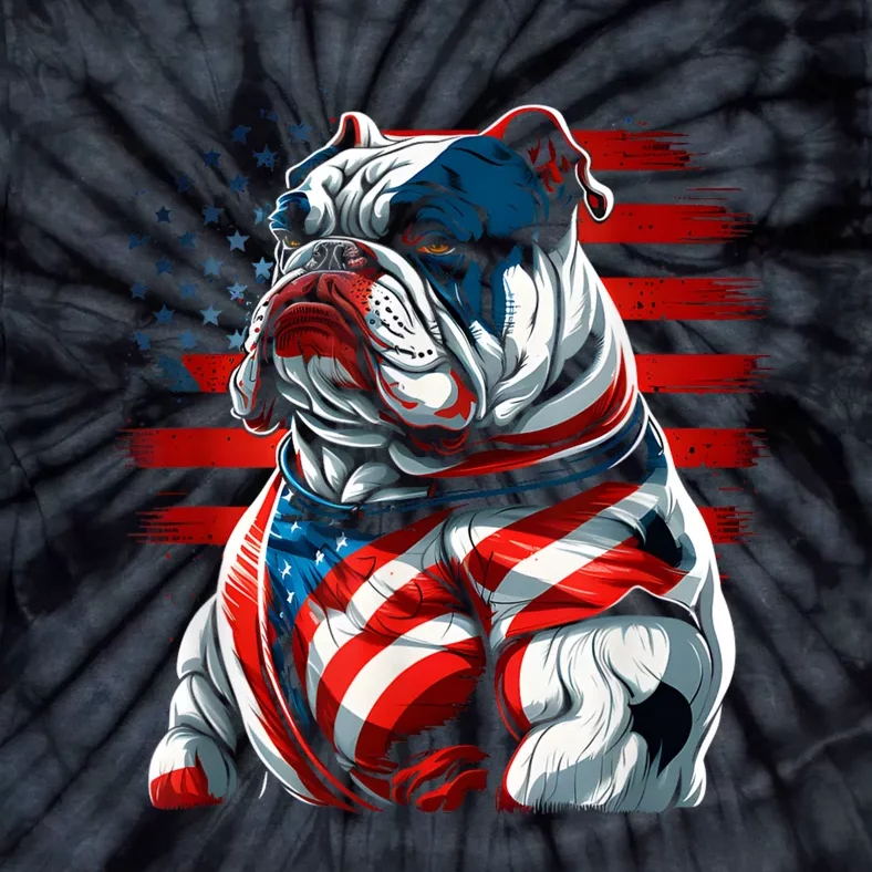 Patriotic Dog 4th Of July Funny Bulldog Lover Tie-Dye T-Shirt