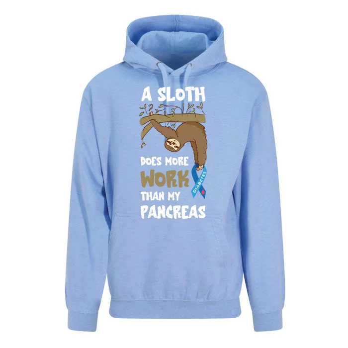 Pancreas Diabetes Awareness Work Sloth T1D Type One Diabetes Unisex Surf Hoodie