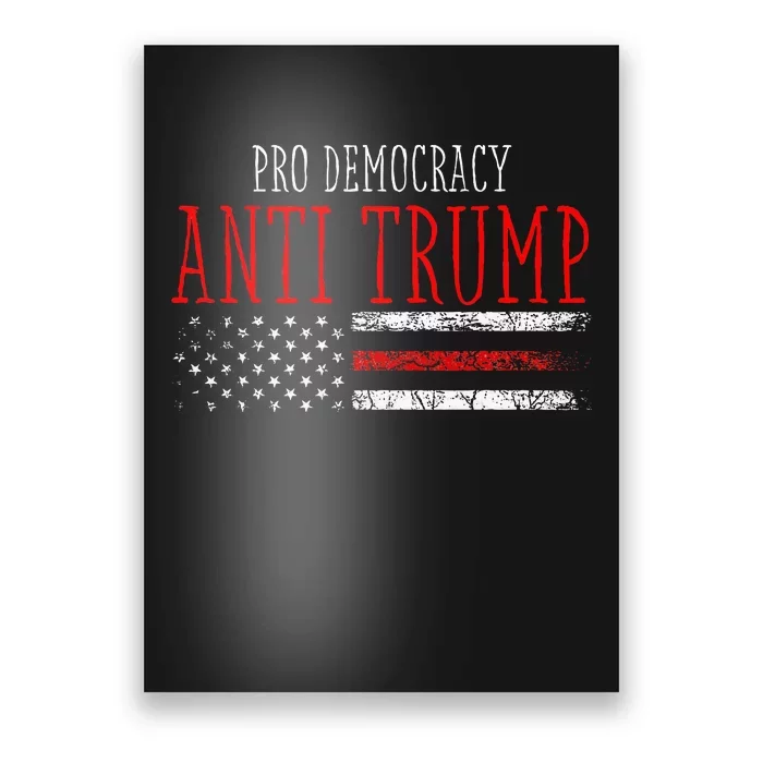 Pro Democracy Anti Trump Election 24 Vintage American Flag Poster