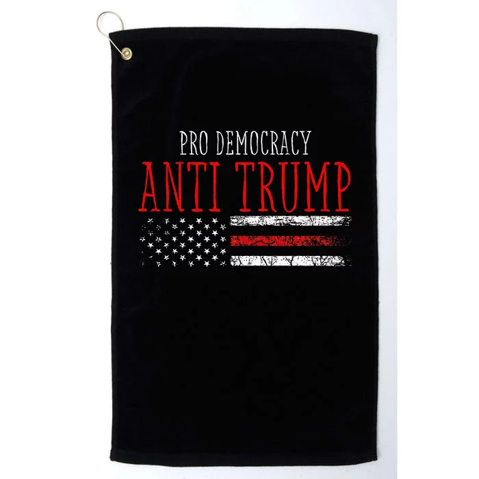 Pro Democracy Anti Trump Election 24 Vintage American Flag Platinum Collection Golf Towel