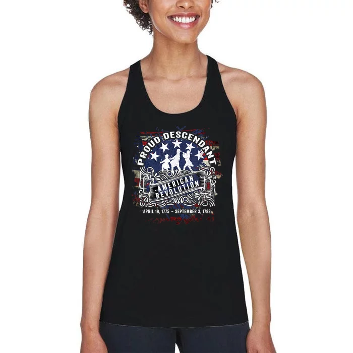 Proud Descendant American Revolution Fife And Drum Novelty Women's Racerback Tank