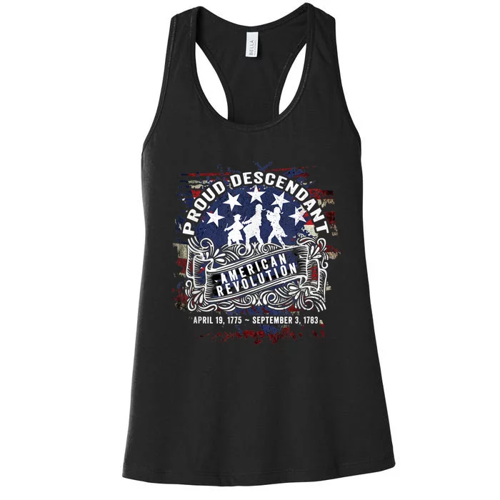 Proud Descendant American Revolution Fife And Drum Novelty Women's Racerback Tank